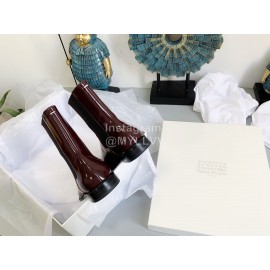 Maison Margiela Autumn Winter New Cowhide Short Boots For Women Wine Red