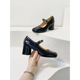 Maison Margiela Autumn Winter New Cowhide High Heeled Shoes For Women Black