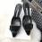 Manolo Blahnik Fashion Sheepskin Square Buckle High Heel Muller Slippers Black
