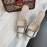 Manolo Blahnik Fashion Sheepskin Square Buckle High Heel Muller Slippers Beige