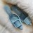 Manolo Blahnik Fashion Sheepskin Square Buckle High Heel Muller Slippers Blue