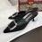 Manolo Blahnik New Sheepskin Square Buckle High Heel Muller Slippers Black