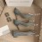 Manolo Blahnik New Silk Sheepskin Diamond Buckle Shoes Gray For Women 