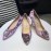 Manolo Blahnik Elegant Diamond Buckle Velvet Shoes For Women Purple