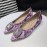 Manolo Blahnik Elegant Diamond Buckle Velvet Shoes For Women Purple