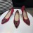 Manolo Blahnik Elegant Diamond Buckle Velvet Shoes For Women Red