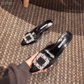 Manolo Blahnik Silk Diamond Buckle High Heel Sandals For Women 