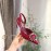 Manolo Blahnik Pearl Buckle Silk High Heel Sandals For Women Red