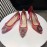 Manolo Blahnik Fashion Diamond Buckle Lace Shoes For Women Rose Red