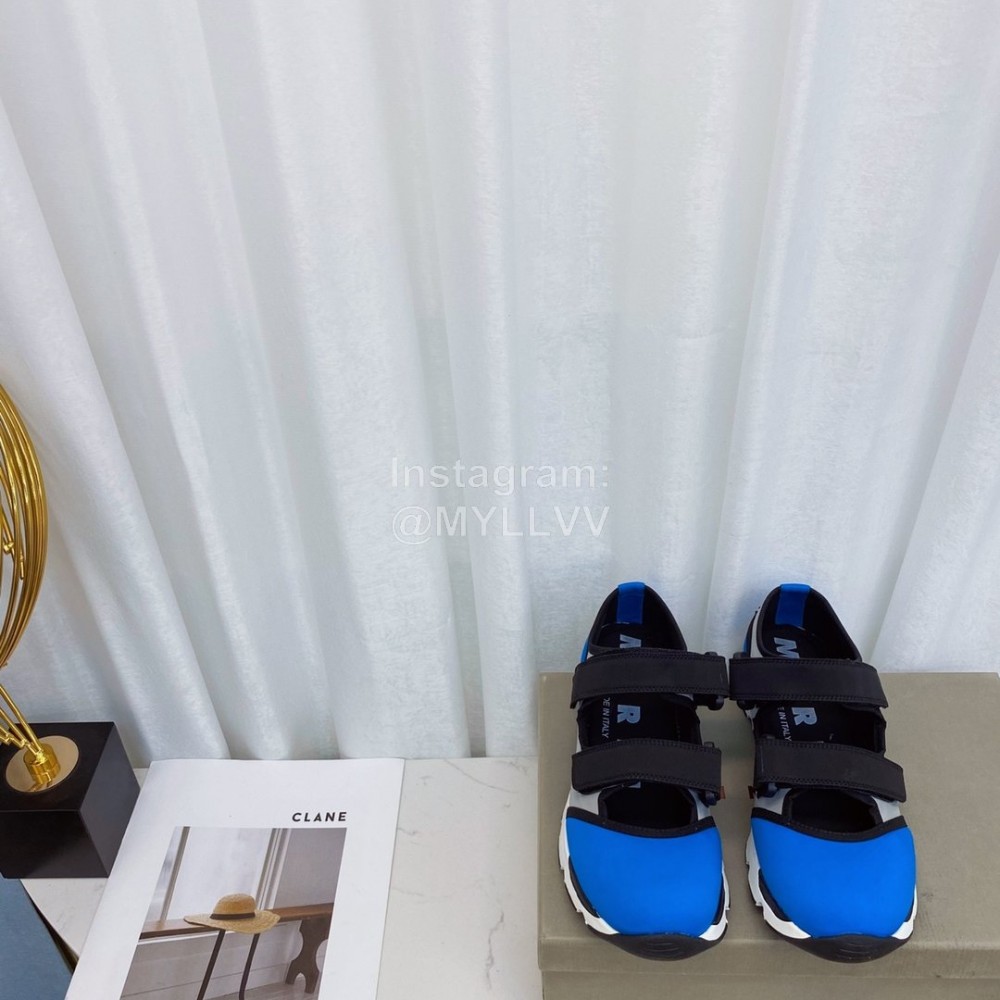 Marni Autumn Winter Velcro Canvas Shoes For Women Blue