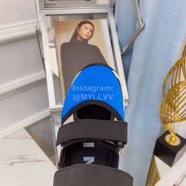 Marni Autumn Winter Velcro Canvas Shoes For Women Blue