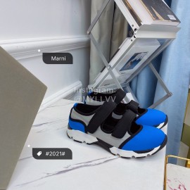 Marni Autumn Winter Velcro Canvas Shoes For Women Blue
