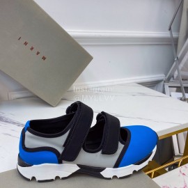 Marni Autumn Winter Velcro Canvas Shoes For Women Blue