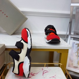 Marni Autumn Winter Velcro Canvas Shoes For Women Red
