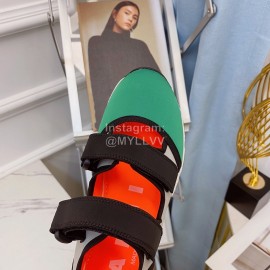 Marni Autumn Winter Velcro Canvas Shoes For Women Green