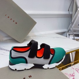 Marni Autumn Winter Velcro Canvas Shoes For Women Green