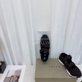 Marni Autumn Winter Velcro Canvas Shoes For Women Black
