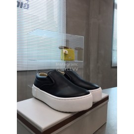 Marni Autumn Winter Fashion Cowhide Wool Shoes For Women Black