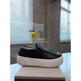 Marni Autumn Winter Fashion Cowhide Wool Shoes For Women Black