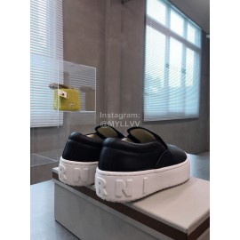 Marni Autumn Winter Fashion Cowhide Wool Shoes For Women Black