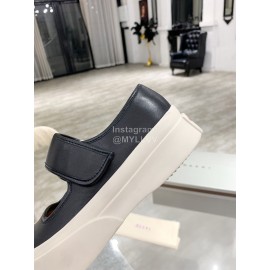 Marni Fashion Leather Canvas Casual Shoes For Women Black