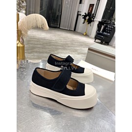 Marni Fashion Sheepskin Canvas Casual Shoes For Women Black