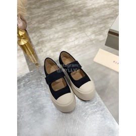 Marni Fashion Sheepskin Canvas Casual Shoes For Women Black