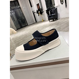 Marni Fashion Sheepskin Canvas Casual Shoes For Women Black