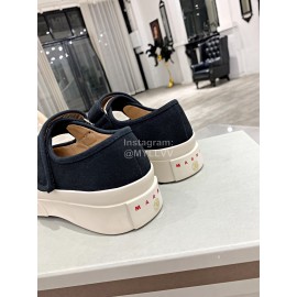 Marni Fashion Sheepskin Canvas Casual Shoes For Women Black