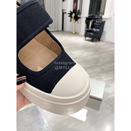 Marni Fashion Sheepskin Canvas Casual Shoes For Women Black