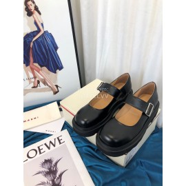 Marni Autumn Cowhide Mary Jane Shoes For Women Black