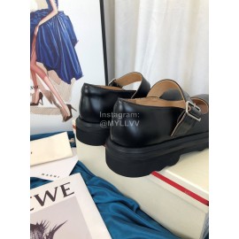 Marni Autumn Cowhide Mary Jane Shoes For Women Black