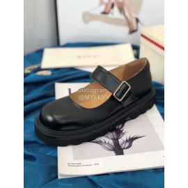 Marni Autumn Cowhide Mary Jane Shoes For Women Black