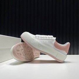 Alexander Mcqueen Calf Leather Canvas Casual Shoes For Men And Women Pink