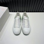 Alexander Mcqueen Calf Leather Canvas Casual Shoes For Men And Women Green