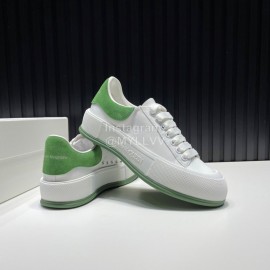 Alexander Mcqueen Calf Leather Canvas Casual Shoes For Men And Women Green