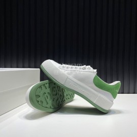 Alexander Mcqueen Calf Leather Canvas Casual Shoes For Men And Women Green