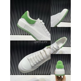 Alexander Mcqueen Calf Leather Canvas Casual Shoes For Men And Women Green