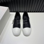 Alexander Mcqueen Canvas Calf Leather Casual Shoes For Men And Women Black