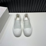 Alexander Mcqueen Canvas Calf Leather White Casual Shoes For Men And Women