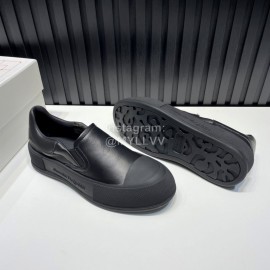 Alexander Mcqueen Canvas Calf Leather Black Casual Shoes For Men And Women
