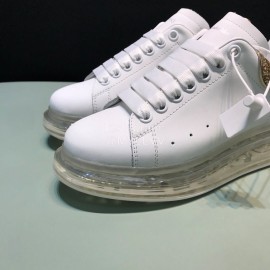 Mcqueen Silk Leather Transparent Air Cushion Casual Shoes For Men And Women Gold