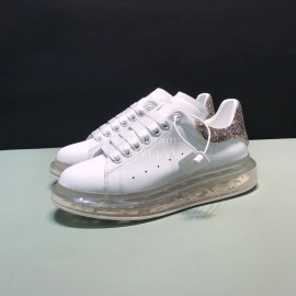 Mcqueen Silk Leather Transparent Air Cushion Casual Shoes For Men And Women Silver
