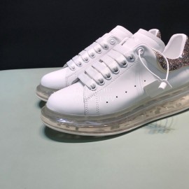 Mcqueen Silk Leather Transparent Air Cushion Casual Shoes For Men And Women Silver