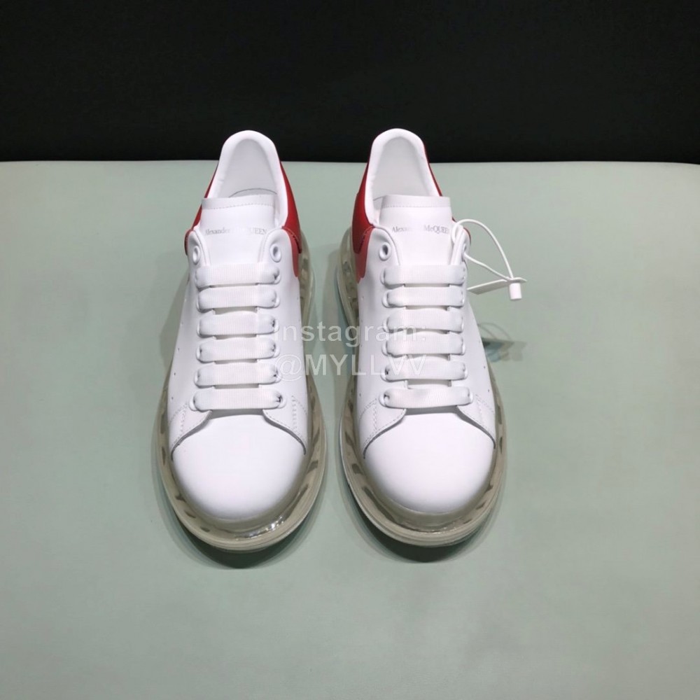 Mcqueen Silk Leather Transparent Air Cushion Casual Shoes For Men And Women Red