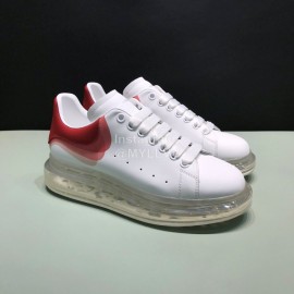Mcqueen Silk Leather Transparent Air Cushion Casual Shoes For Men And Women Red