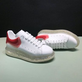 Mcqueen Silk Leather Transparent Air Cushion Casual Shoes For Men And Women Red