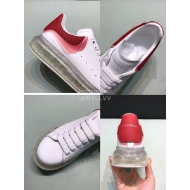 Mcqueen Silk Leather Transparent Air Cushion Casual Shoes For Men And Women Red