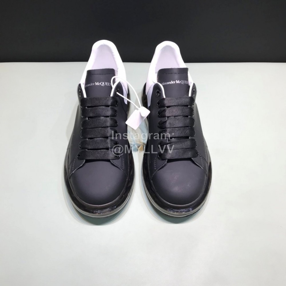 Mcqueen Black Silk Leather Air Cushion Casual Shoes For Men And Women