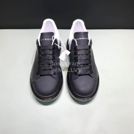 Mcqueen Black Silk Leather Air Cushion Casual Shoes For Men And Women